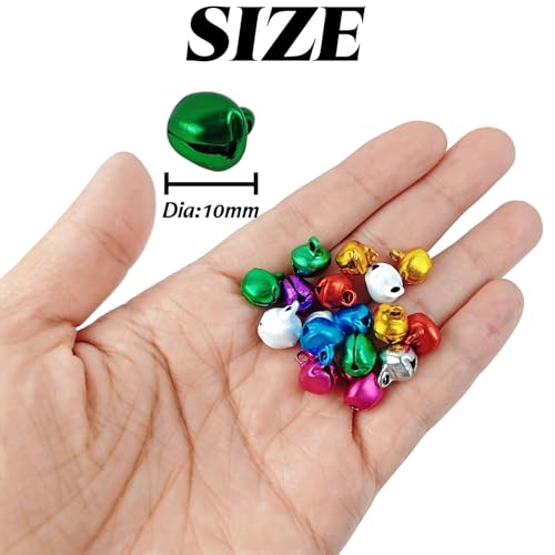 ROYHOO 200PCS Multi-Color Jingle Bells for Christmas Crafts