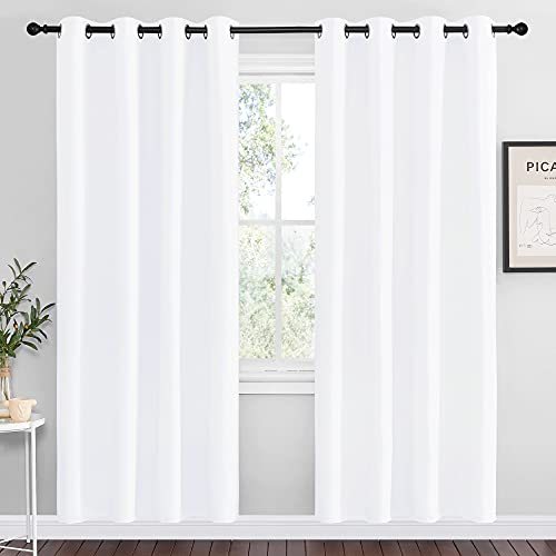 NICETOWN White Room Darkening Curtains - 55 x 78 Inch Grommet Panels (Set of 2)