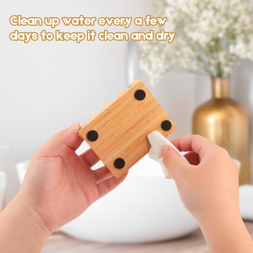 Bamboo Soap Dish & Shampoo Bar Holder - Eco-Friendly Self-Draining Tray, 2 Pack