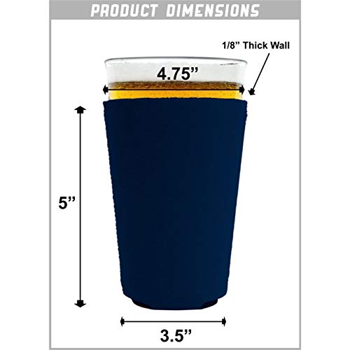 Royal Blue Palm Tree Sunset Pint Glass Coolie - Collapsible Neoprene Drink Sleeve
