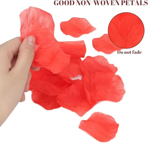Black Silk Rose Petals - Realistic Non-Woven Flower Petals, 1000 PCS