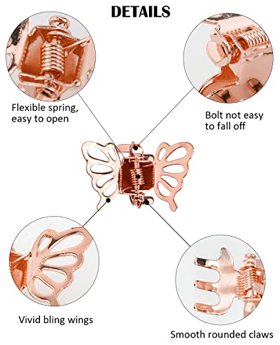 Wecoe 30 Pcs Small Butterfly Hair Claw Clips Metal Mini Hair Accessories