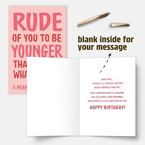 Funny Birthday Card for Friend or Sister - Humorous Sarcastic Joke