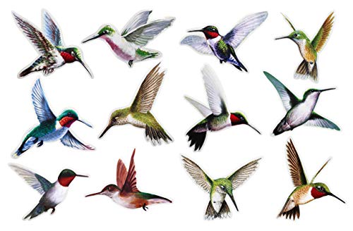 24-Pack Large Hummingbird Static Cling Window Decorations