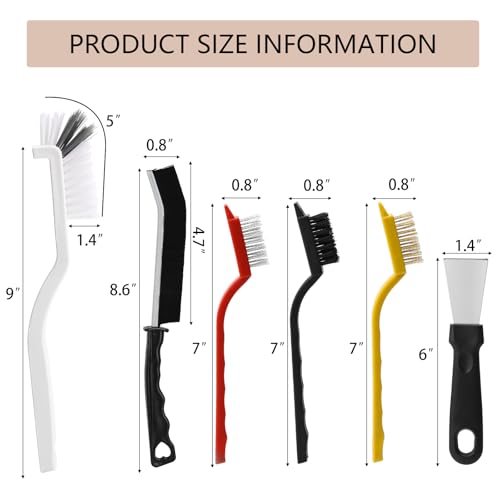 19-Piece Crevice Cleaning Brush Set for Kitchen & Bathroom
