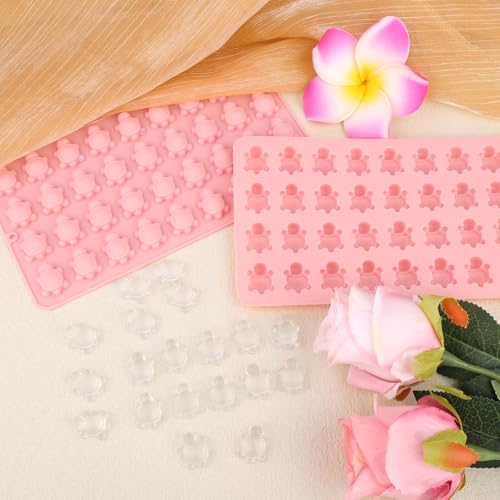 2pcs Mini Turtle Silicone Molds 72 Cavities Sea Animal Candy Chocolate