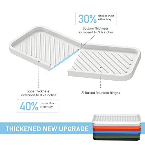 Silicone Sponge Holder Tray for Kitchen Sink - Non-Slip Organizer