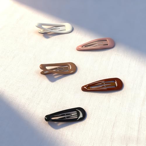 Water Drop Snap Hair Clips 25-Pack Non-Slip Metal Barrettes with Storage Box