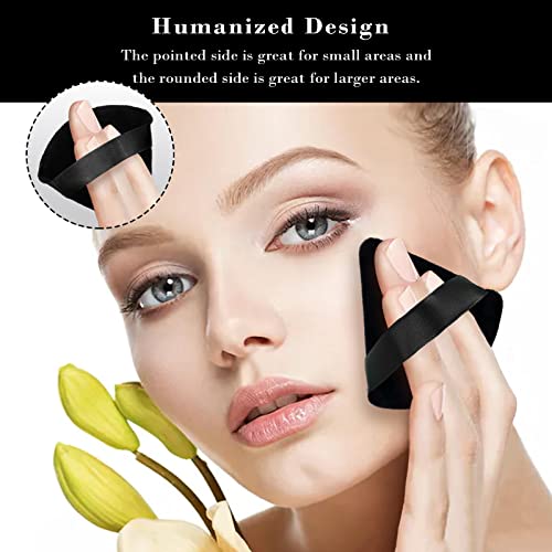 RAREIUS 8-Piece Triangular Velvet Makeup Powder Puffs for Foundation and Contouring