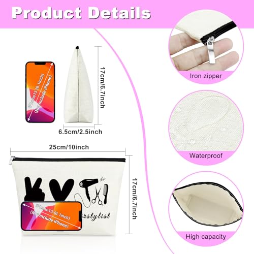 Hairstylist Makeup Bag Cotton Linen Cosmetic Pouch Gift