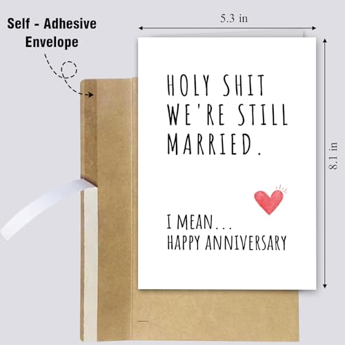 Funny Anniversary Card for Husband or Wife - Snarky Greeting Card