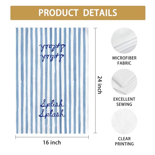 Coastal Bathroom Hand Towels - 16x24 Inch Waffle Weave, Set of 9