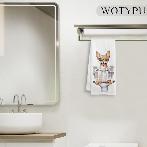 Funny Chihuahua Hand Towels - Decorative 16x24 Inch Kitchen & Bath