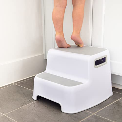 Ubbi Wide 2 Step Stool for Kids & Toddler Potty Training, Non-Slip, One Size
