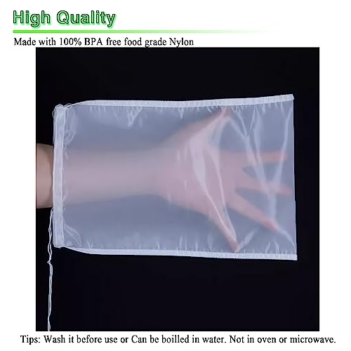 4-Pack Reusable Nylon Strainer Bags for Nut Milk & Juice