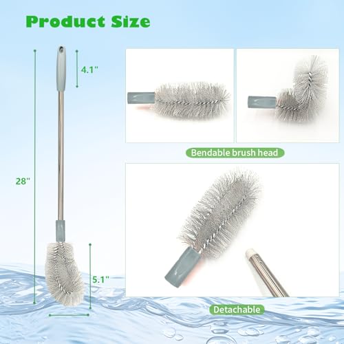 2-Pack Extra Long Bottle Brushes for Cleaning Gallon Jugs