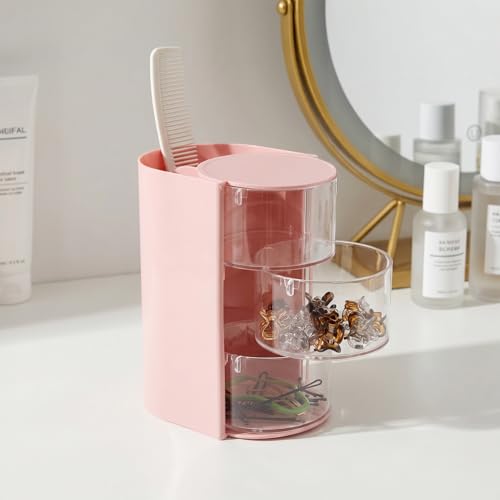 All-in-One Hair Accessories Organizer with Rotating Brush Holder