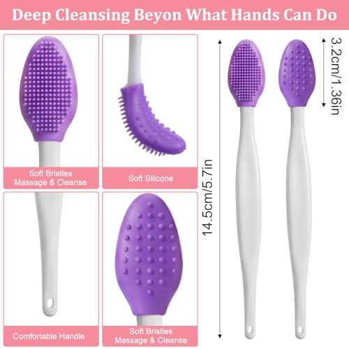 Kynigo 20-Piece Double-Sided Silicone Lip Scrub Brush & Exfoliator Tool Set