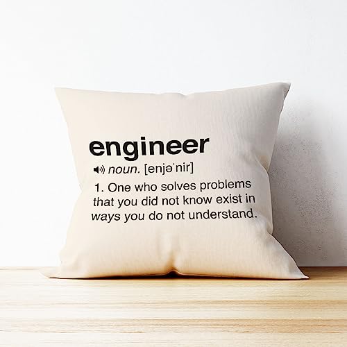 Engineer Throw Pillow Cover 18x18, Decorative Cotton Linen Cushion Case