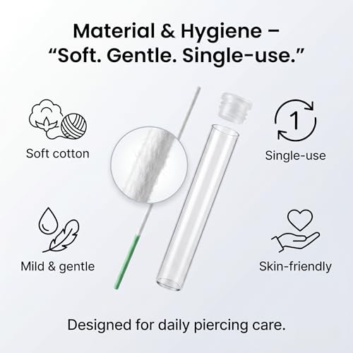 Elonvoc Piercing Cleaner Floss 300 PCS - Earring Hole Odor Remover
