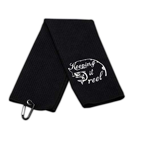 Embroidered Fishing Towel with Clip - Keep it Real Gift for Fishing Lovers