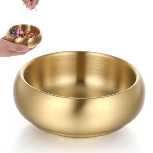 4-Inch Gold Decorative Bowl - Stainless Steel Key & Jewelry Organizer