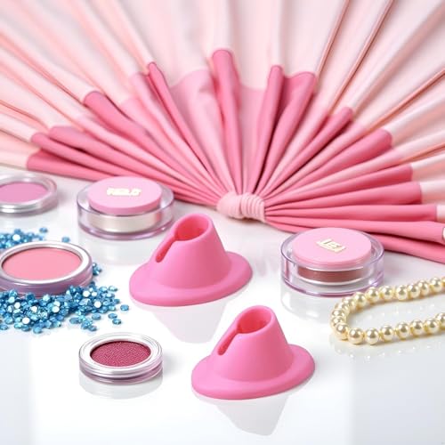 2-Pack Pink Rubber Nail Polish Holders - Anti-Spill Stand