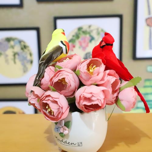 Set of 3 Realistic Artificial Birds for Christmas Decor