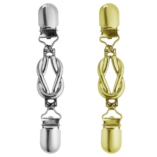 2 Pcs Waist Cincher Clips - Stylish Gold & Silver Shawl Fasteners