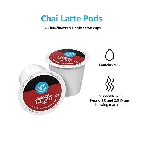 Happy Belly Chai Latte Pods for 2.0 K-Cup Brewers, 24 Count