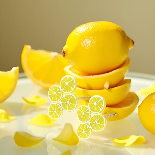 BWESOO 4Pcs Double Lemon Slice Hair Clips Duckbill Fruit Barrettes