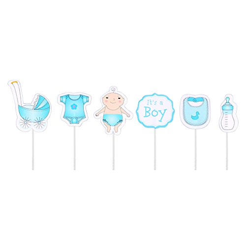 Quotidian 48 Count Baby Shower Cupcake Toppers - 4 Inch Decorative Picks