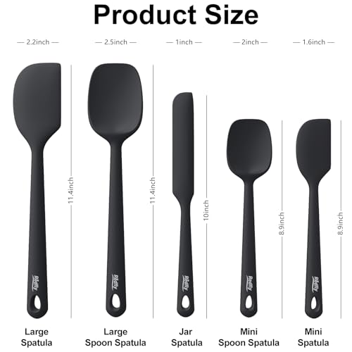 Redfly 5-Piece Heat-Resistant Silicone Spatula Set for Cooking