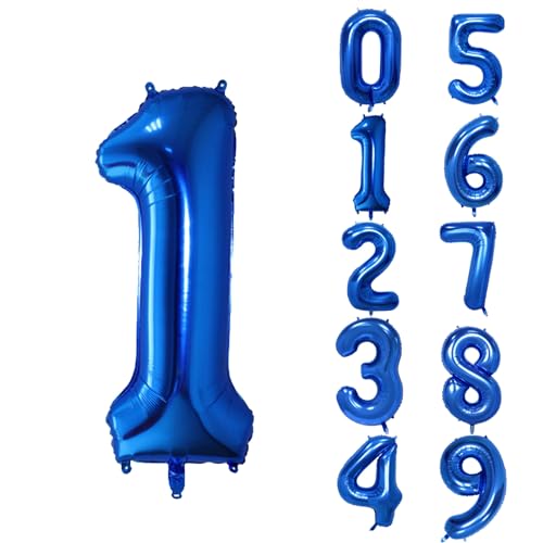 40 Inch Dark Blue Number 1 Foil Balloon for Birthday Parties