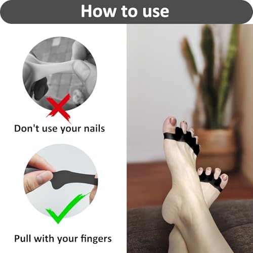 SUNFATT Gel Toe Separators and Bunion Corrector Spacers for Pain Relief