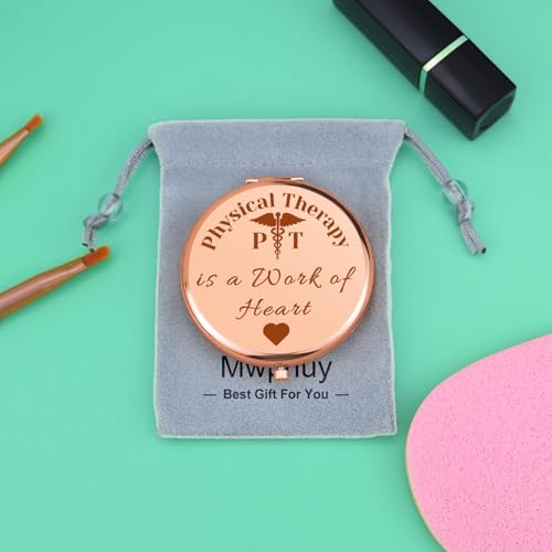 Mwphuy Physical Therapist Gifts for Physical Therapy Student - Compact Makeup Mirror for PT Doctor & Occupational Therapist Appreciation