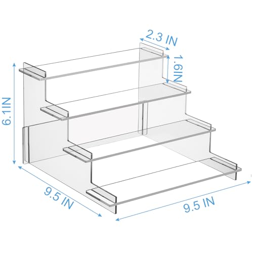 HENABLE 4-Tier Acrylic Display Stand - Perfume & Cupcake Organizer