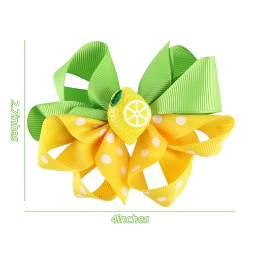 PLwelth Lemon Bow Hair Clip for Women and Girls, Cute Fruit Hair Barrettes