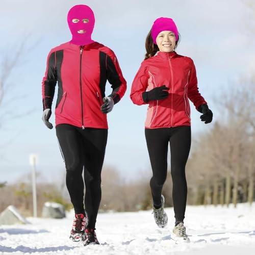 3 Hole Ski Mask, Knitted Balaclava Face Mask, Winter Full Face Mask Cover for Winter Outdoor Sports