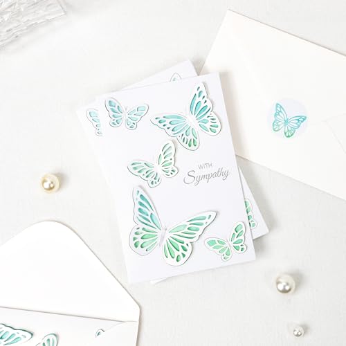Crisky 2-Pack Sympathy Cards with Envelopes & 3D Butterflies