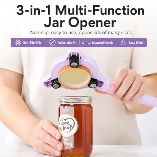 Adjustable 3-Gear Jar Opener for Seniors & Weak Hands