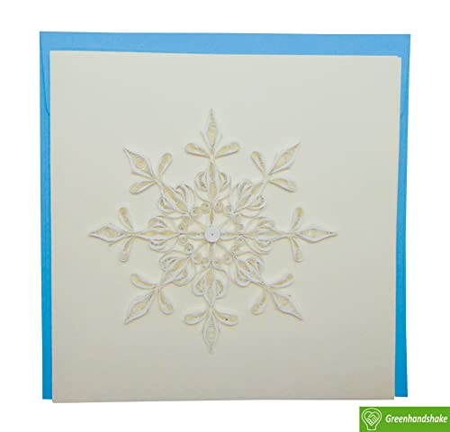 Greenhandshake Christmas Quilling Card 3D Collection Snowflake Handmade Greeting Card for All Occasions