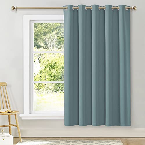 NICETOWN Greyish Blue Room Darkening Curtains - 70"x72" Thermal Drapes