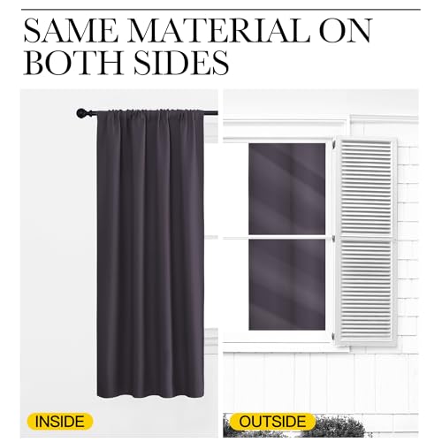 NICETOWN Blackout Curtains for RV Windows - Greyish Purple, 29"W x 20"L