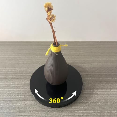 6 Inch Black Acrylic Lazy Susan Turntable with Ball Bearing 360° Rotation for Kitchen & Display