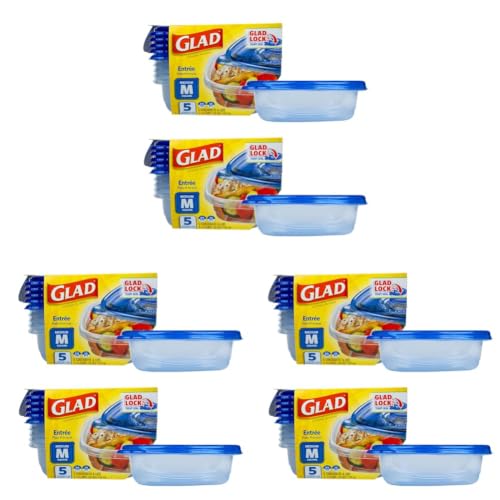 GladWare 25 oz Square Food Storage Containers with Lids - 5 Count