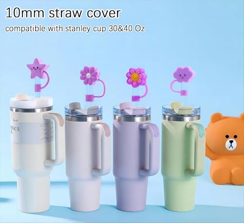 Silicone Straw Covers for Stanley Cup - 6-Pack, 30 & 40 oz Fit