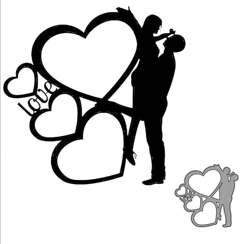 Hearts Couple Wedding Metal Cutting Dies for Scrapbooking