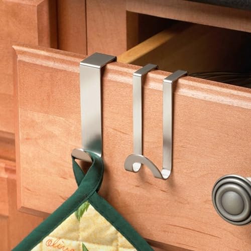 Spectrum Over Cabinet Door Towel Hook - Brushed Nickel, 2 Pack