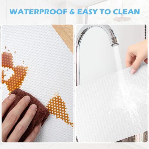MooiFun Waterproof Non-Slip Drawer Liner, White, 11.8in x 120in